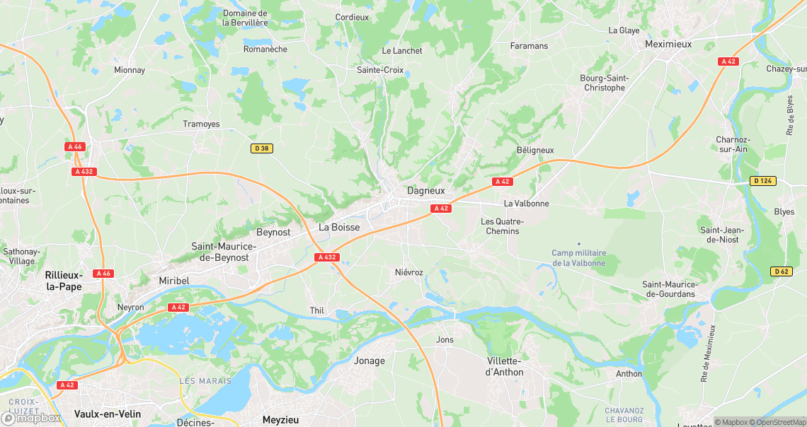 Localisation de la voiture à Dagneux