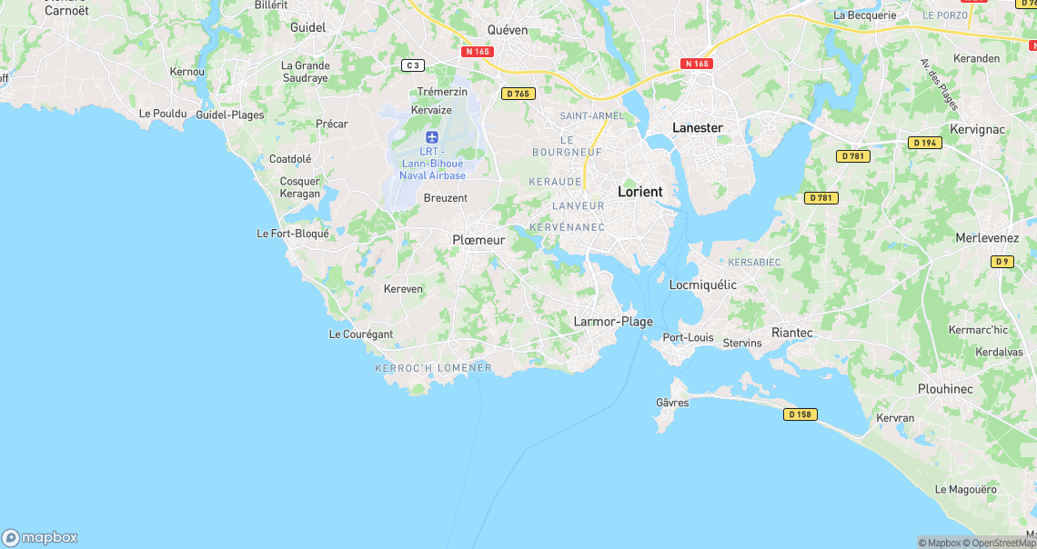 Localisation de la voiture à Ploemeur