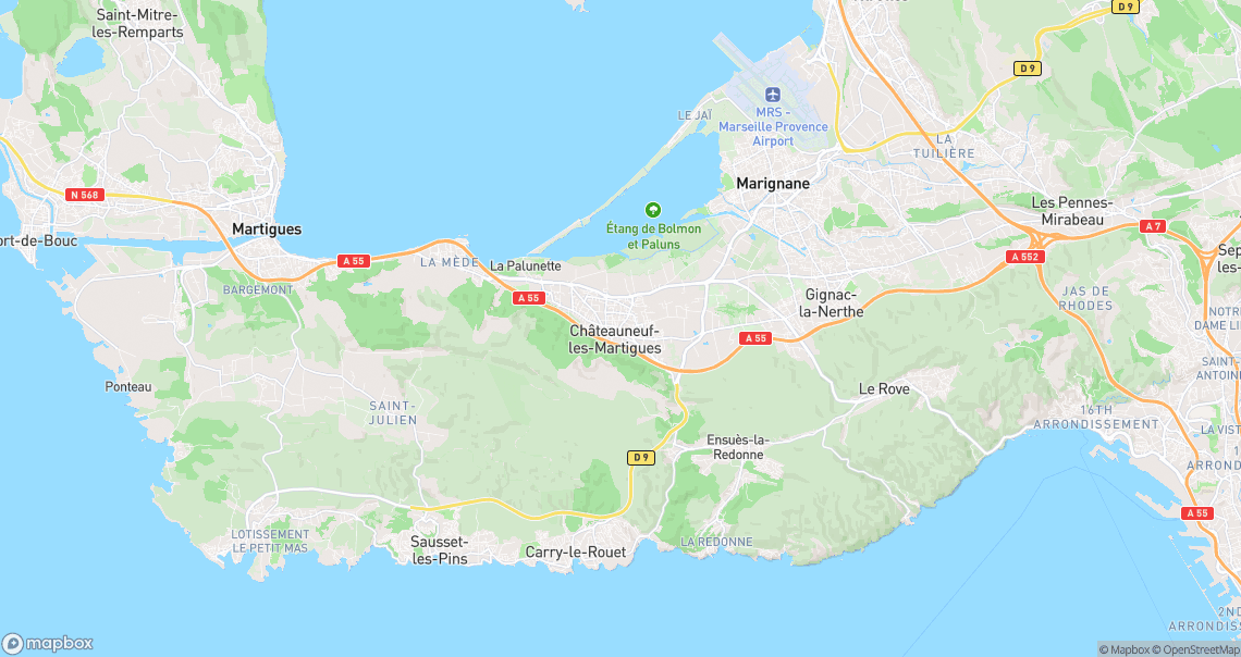 Localisation de la voiture à Châteauneuf-les-Martigues