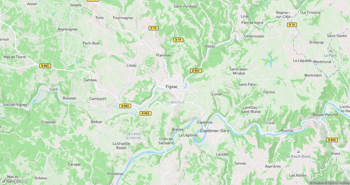 Localisation de la voiture à Figeac