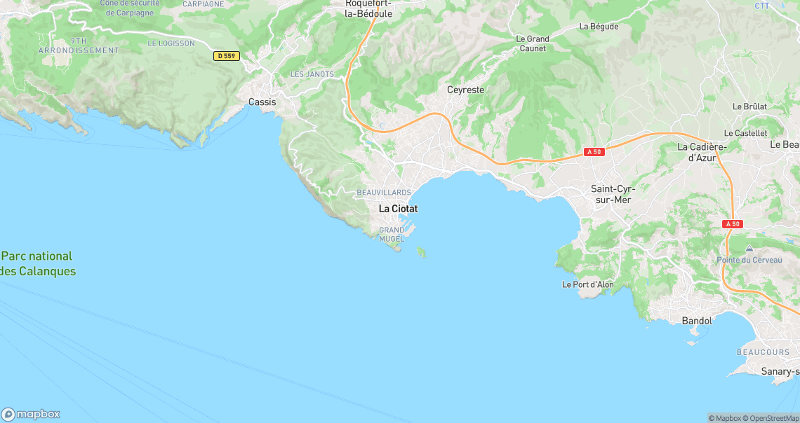 Localisation de la voiture à La Ciotat