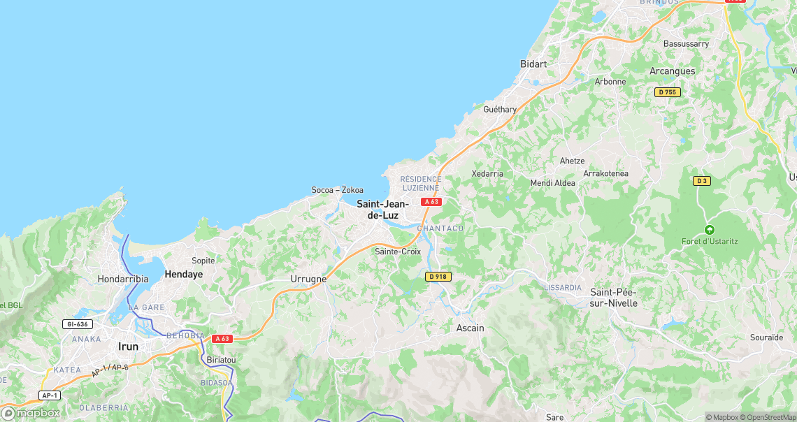 Localisation de la voiture à Saint-Jean-de-Luz
