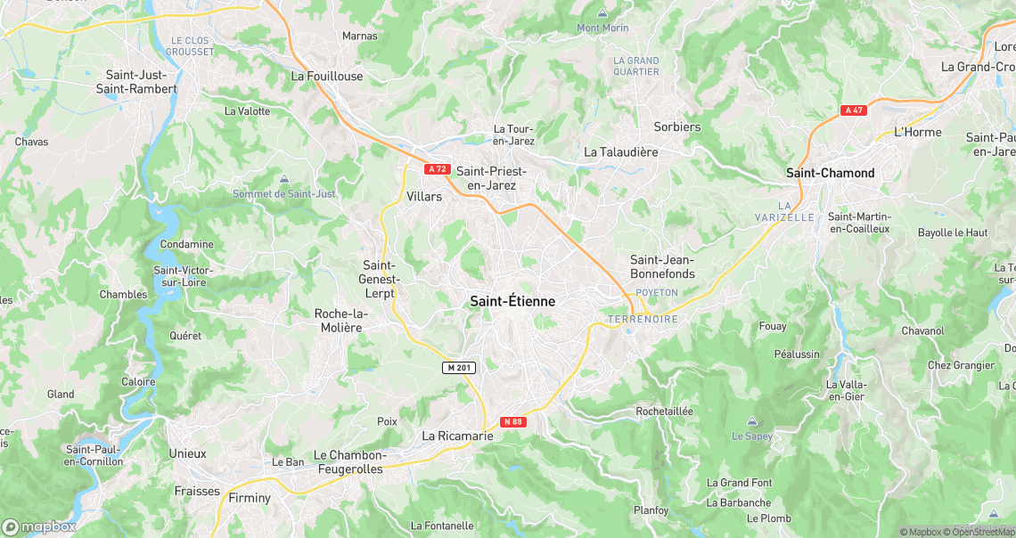 Localisation de la voiture à Saint-Étienne