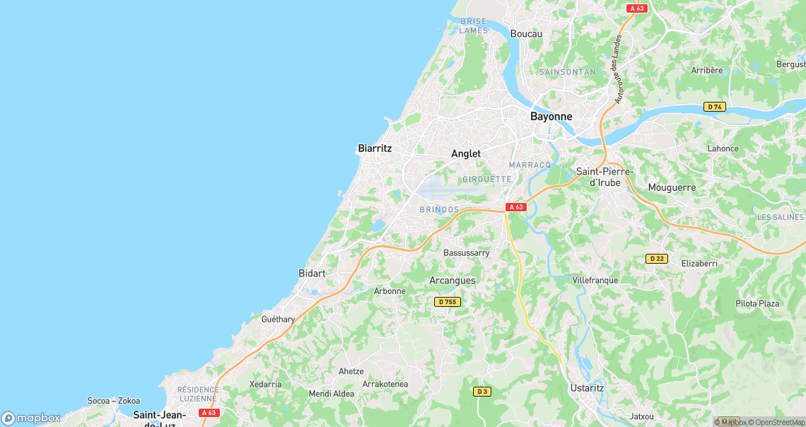 Localisation de la voiture à Biarritz