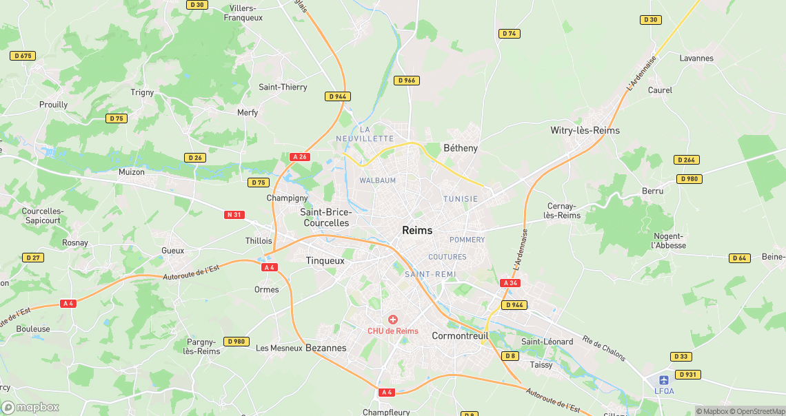 Localisation de la voiture à Reims