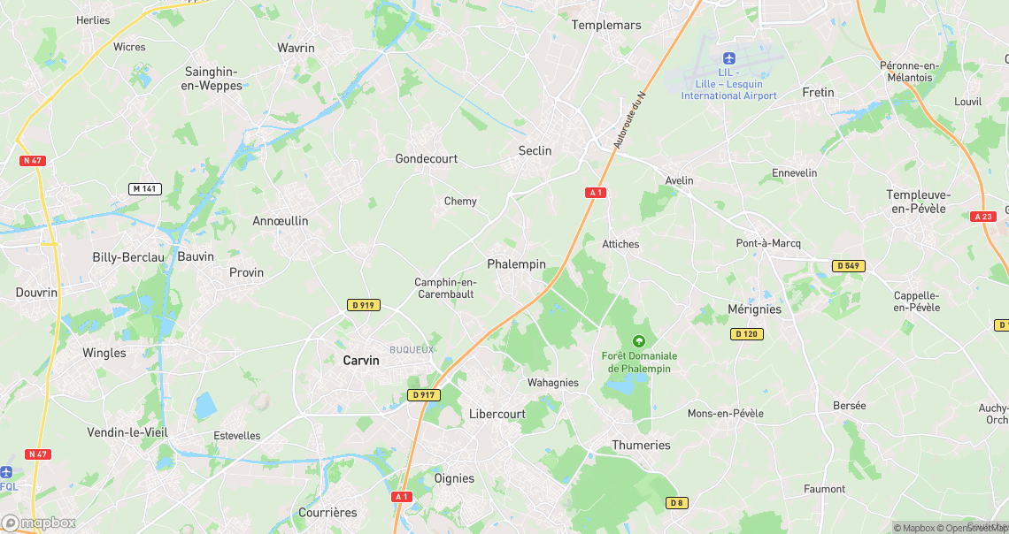 Localisation de la voiture à Phalempin