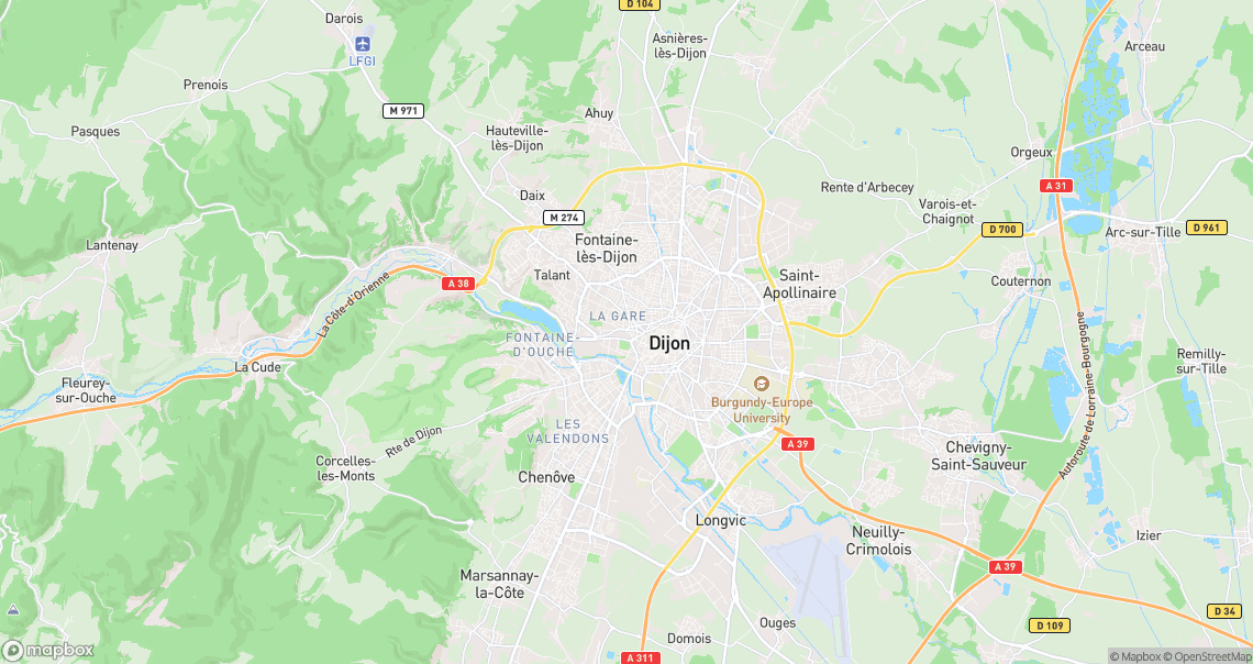 Localisation de la voiture à Dijon