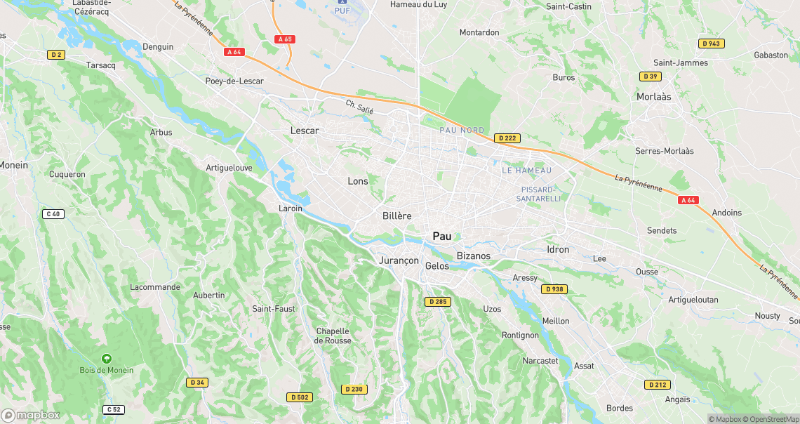 Localisation de la voiture à Billère