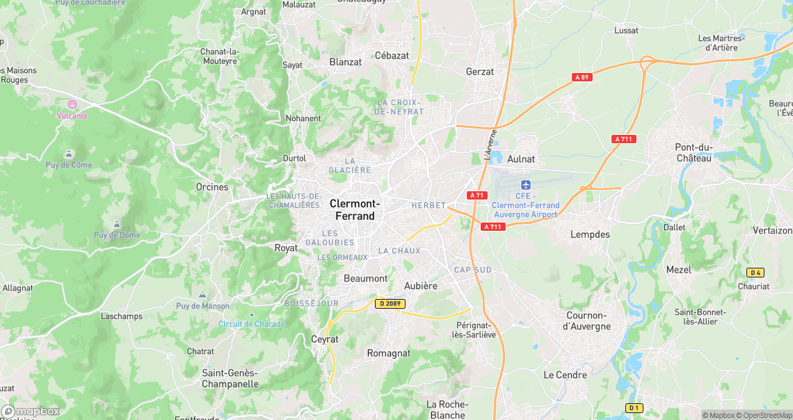 Localisation de la voiture à Clermont-Ferrand