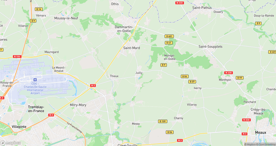 Localisation de la voiture à Juilly