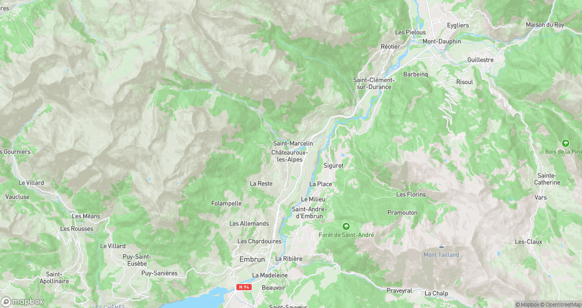 Localisation de la voiture à Châteauroux-les-Alpes