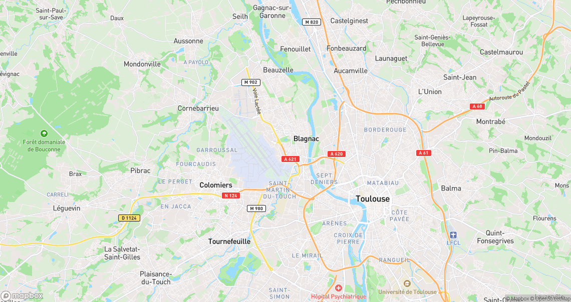 Localisation de la voiture à Blagnac