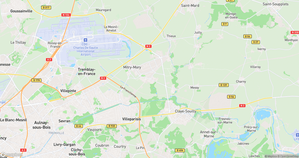 Localisation de la voiture à Mitry-Mory