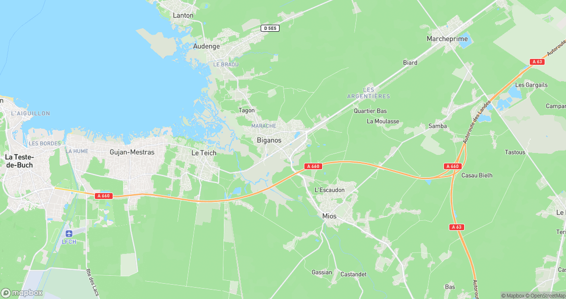 Localisation de la voiture à Biganos