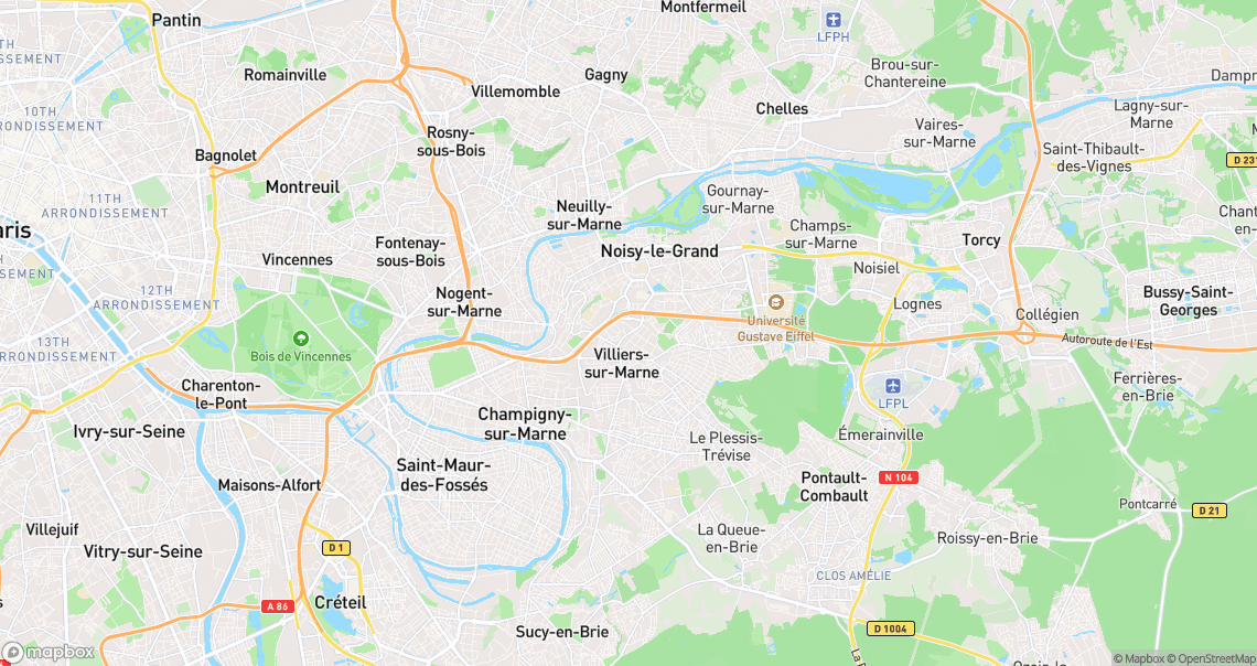 Localisation de la voiture à Villiers-sur-Marne