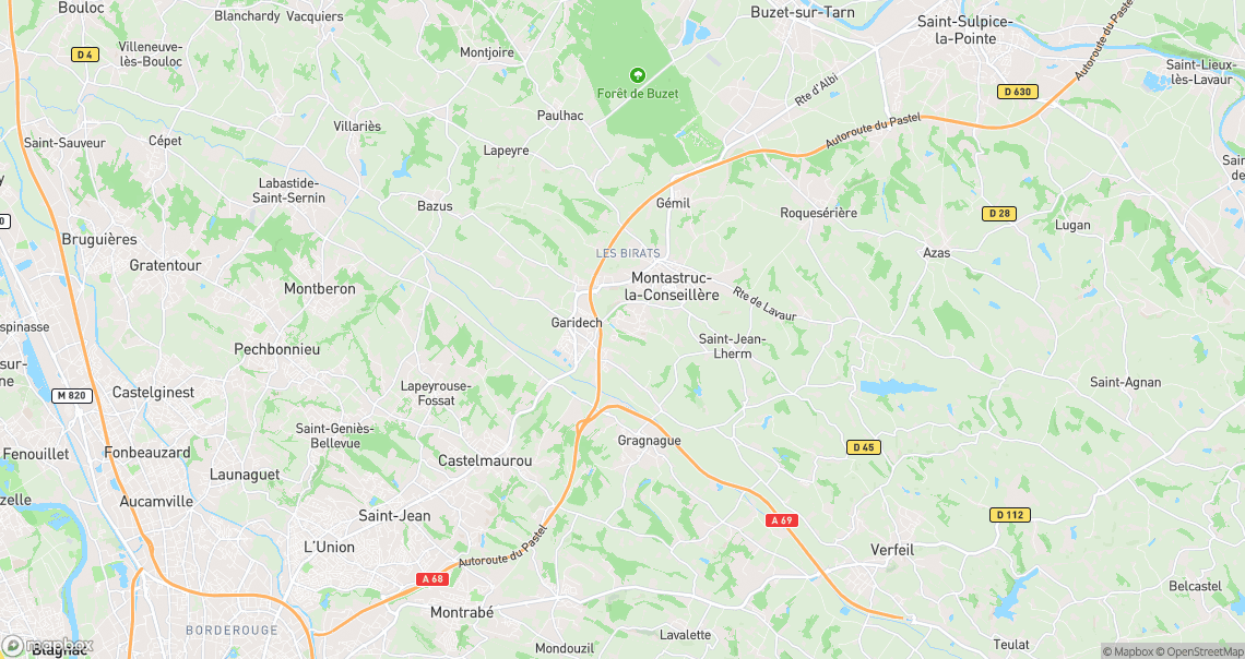 Localisation de la voiture à Montastruc-la-Conseillère