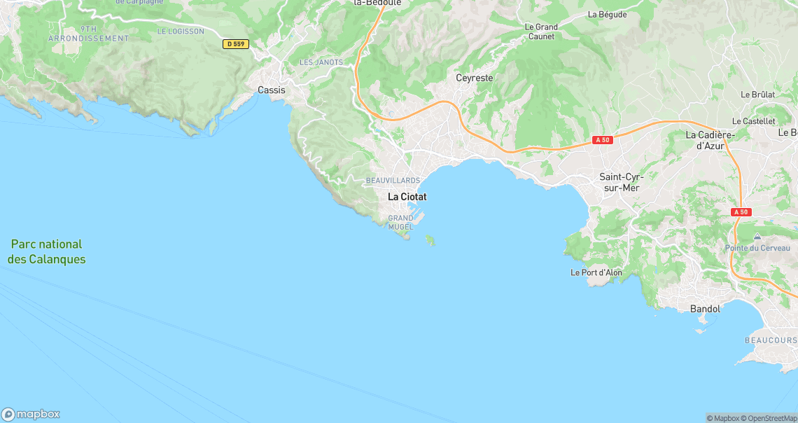Localisation de la voiture à La Ciotat