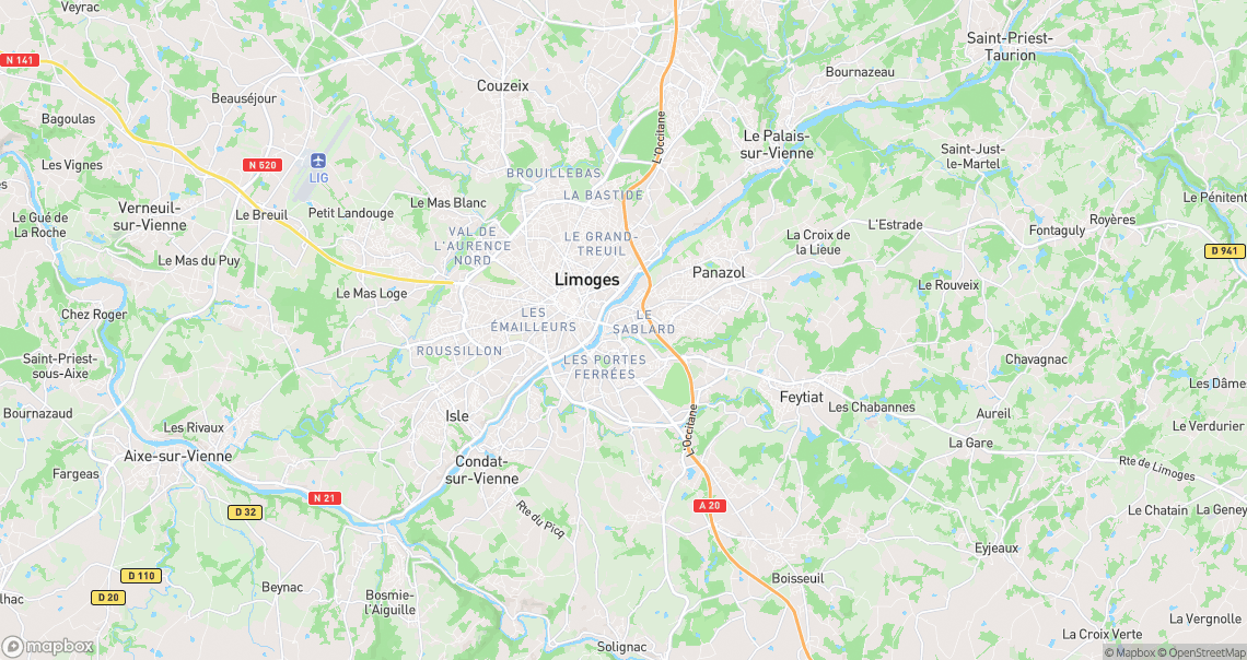 Localisation de la voiture à Limoges