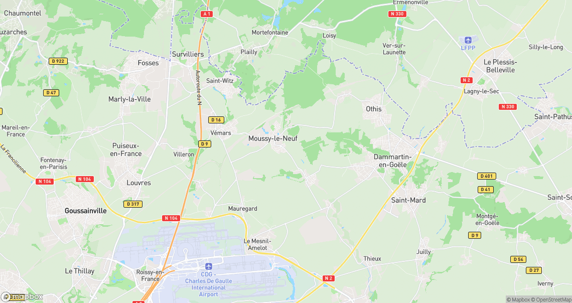 Localisation de la voiture à Moussy-le-Neuf