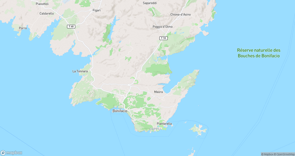 Localisation de la voiture à Bonifacio