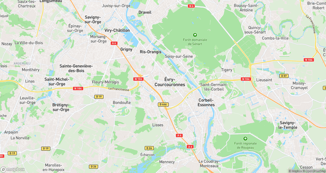 Localisation de la voiture à Évry-Courcouronnes