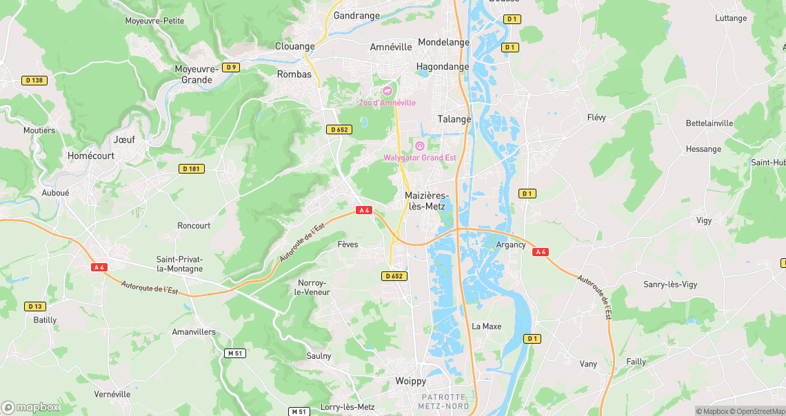 Localisation de la voiture à Maizières-lès-Metz