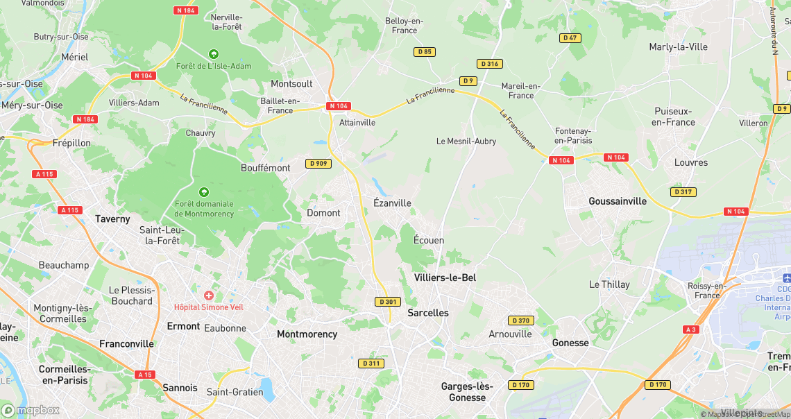 Localisation de la voiture à Ézanville