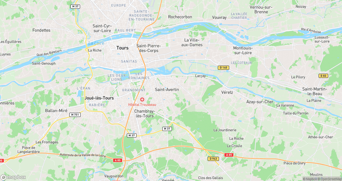Localisation de la voiture à Saint-Avertin