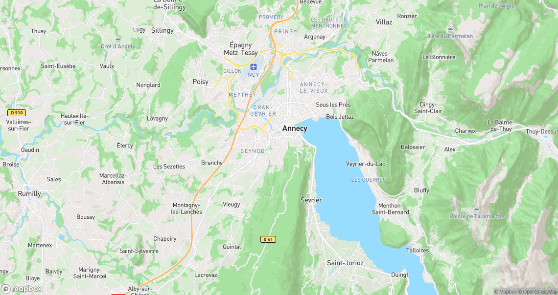 Localisation de la voiture à Annecy