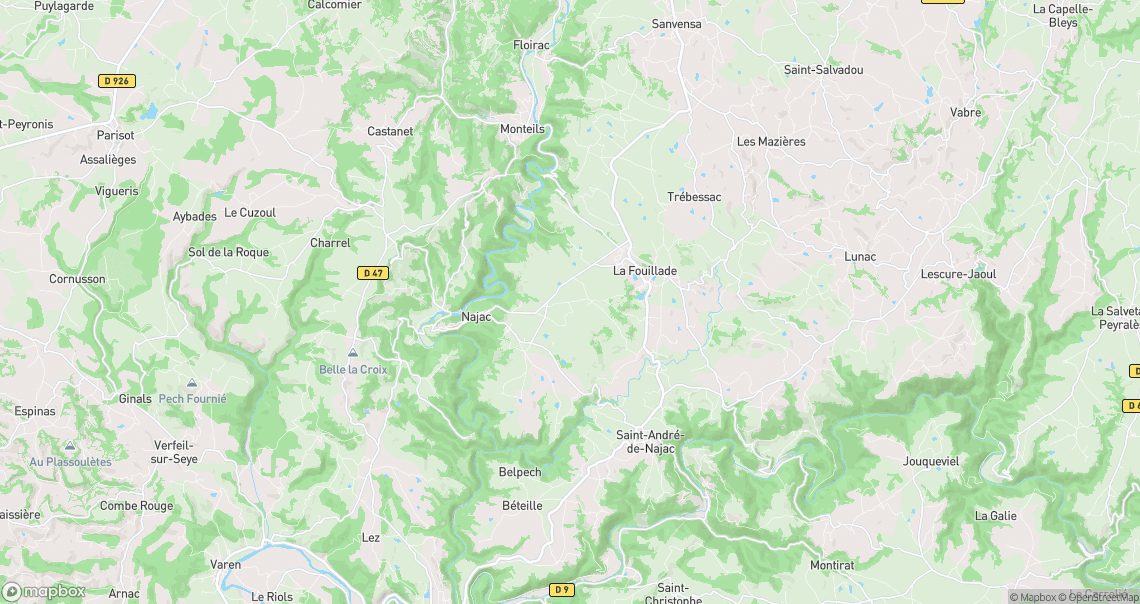 Localisation de la voiture à Najac
