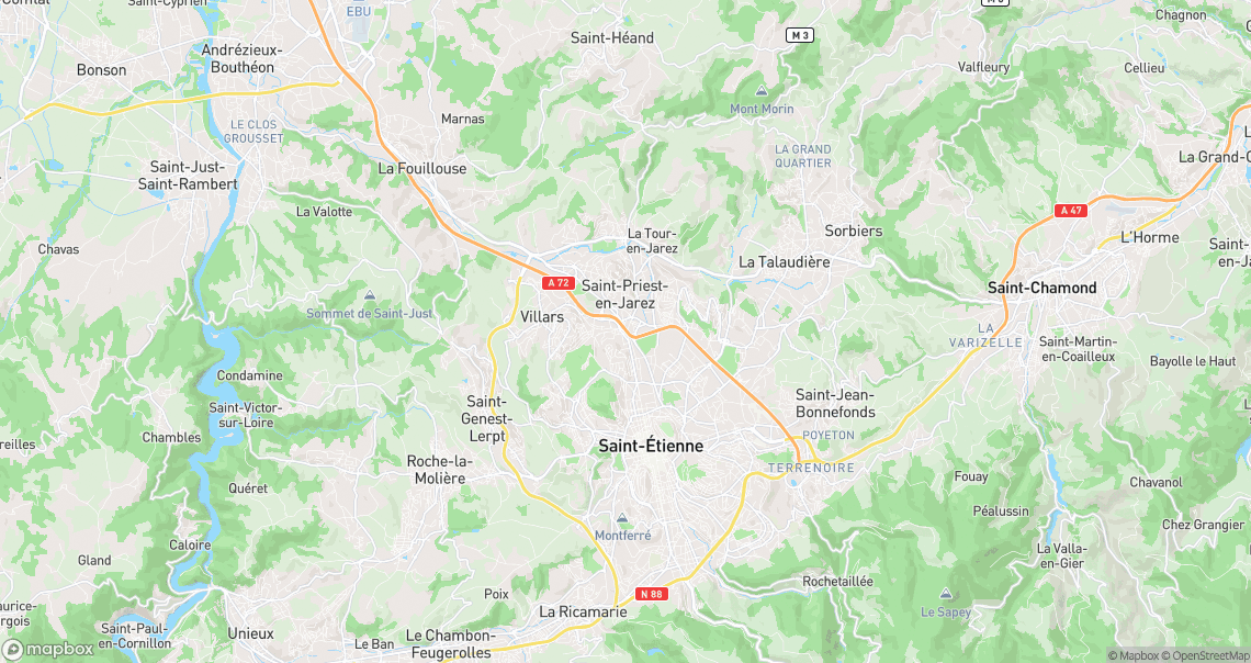 Localisation de la voiture à Saint-Étienne