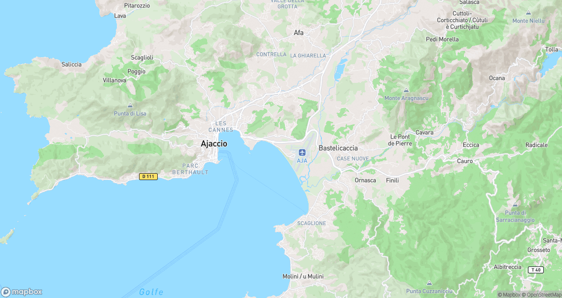 Localisation de la voiture à Ajaccio