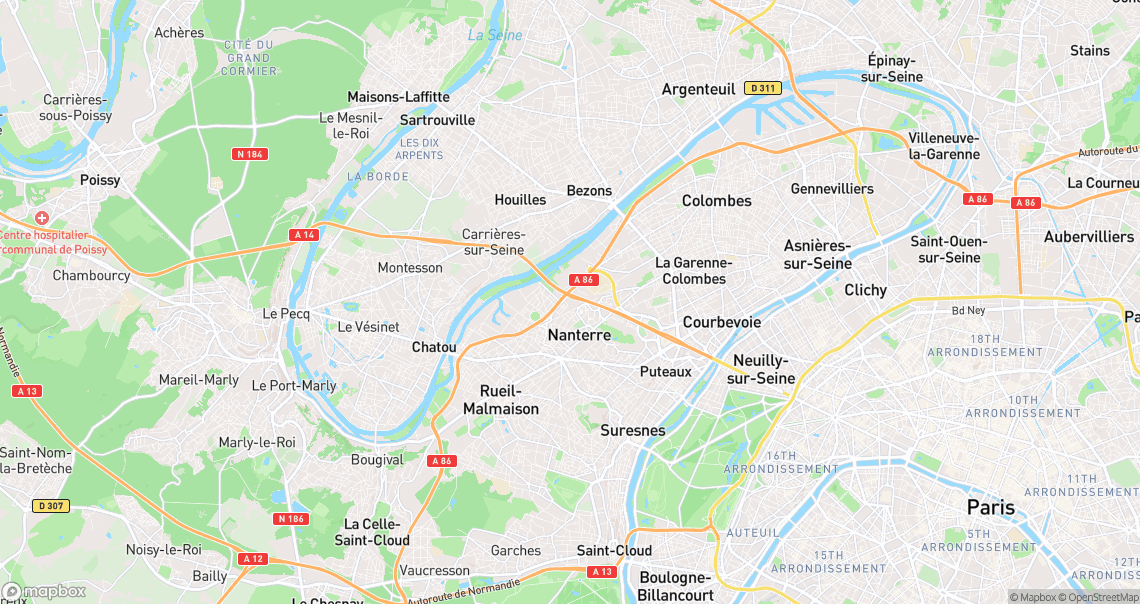 Localisation de la voiture à Nanterre