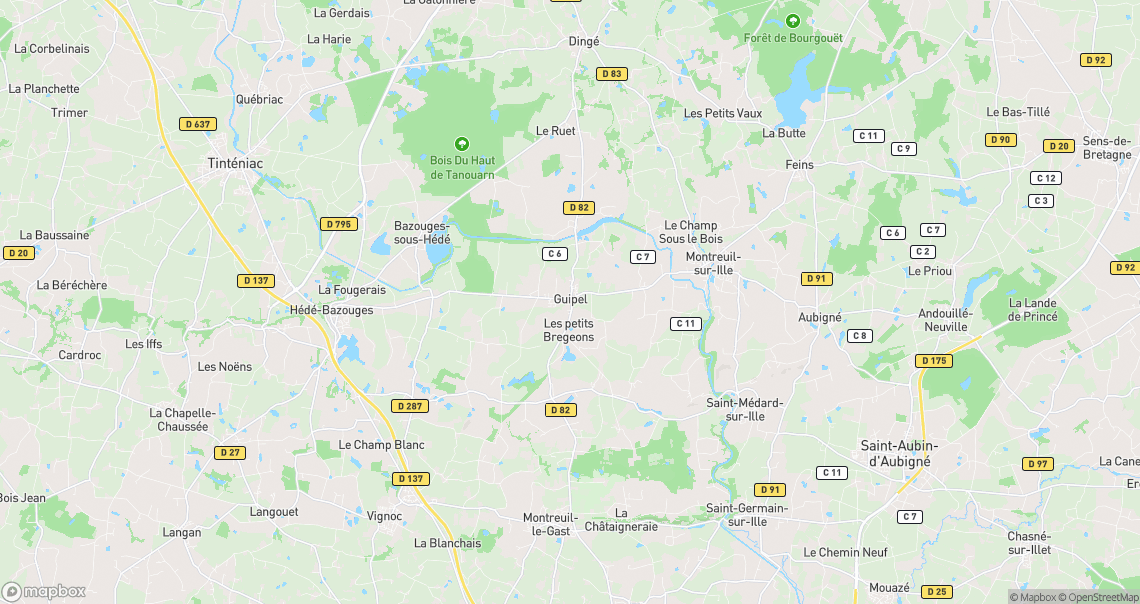 Localisation de la voiture à Guipel