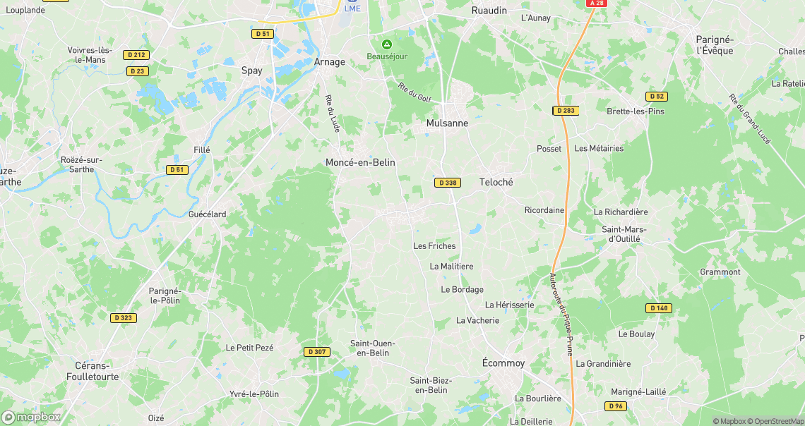 Localisation de la voiture à Laigné-en-Belin