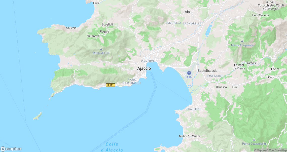 Localisation de la voiture à Ajaccio