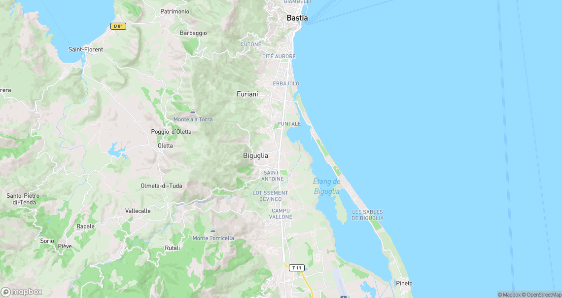 Localisation de la voiture à Biguglia