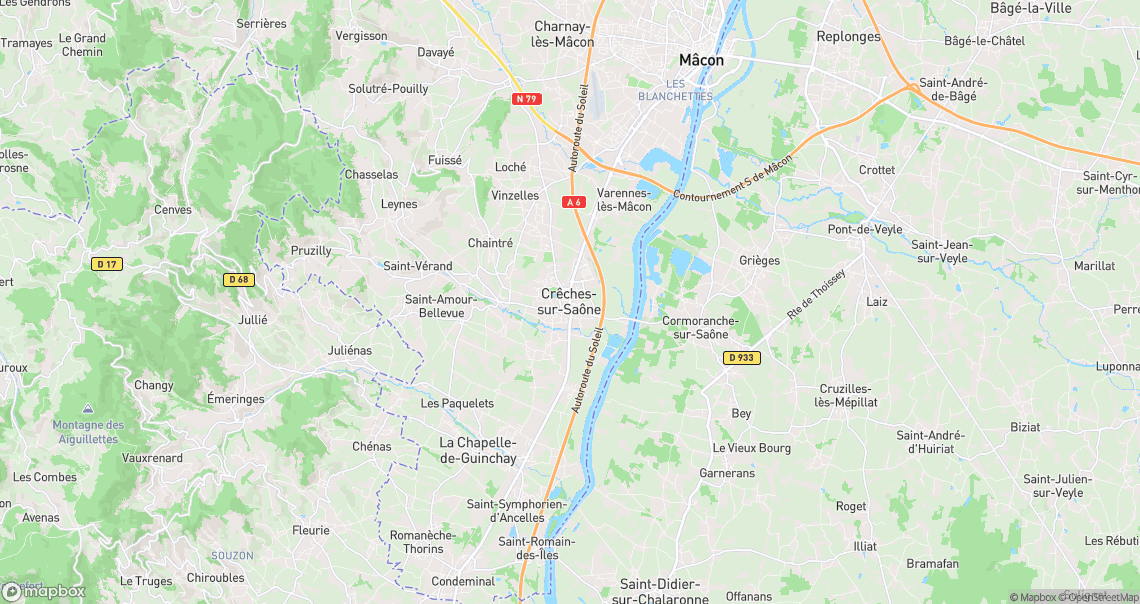 Localisation de la voiture à Crêches-sur-Saône