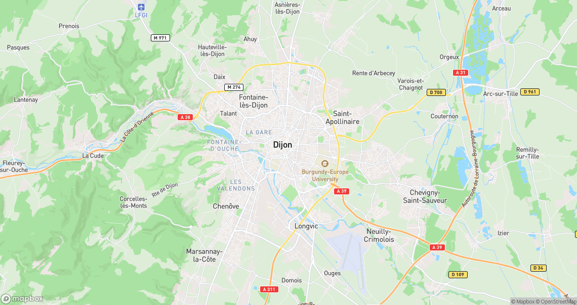 Localisation de la voiture à Dijon
