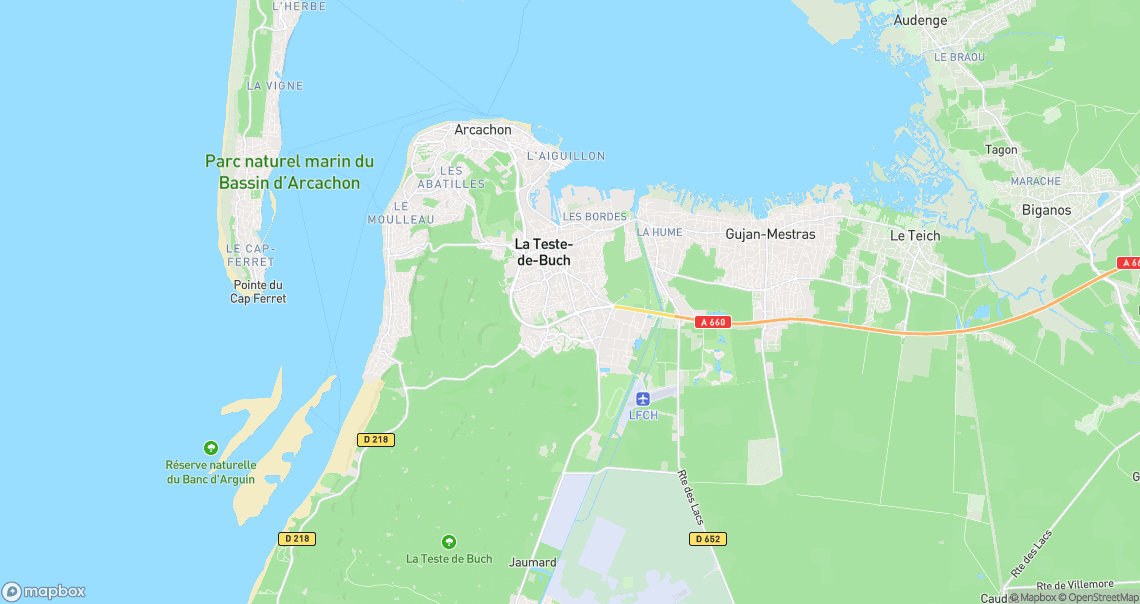 Localisation de la voiture à La Teste-de-Buch