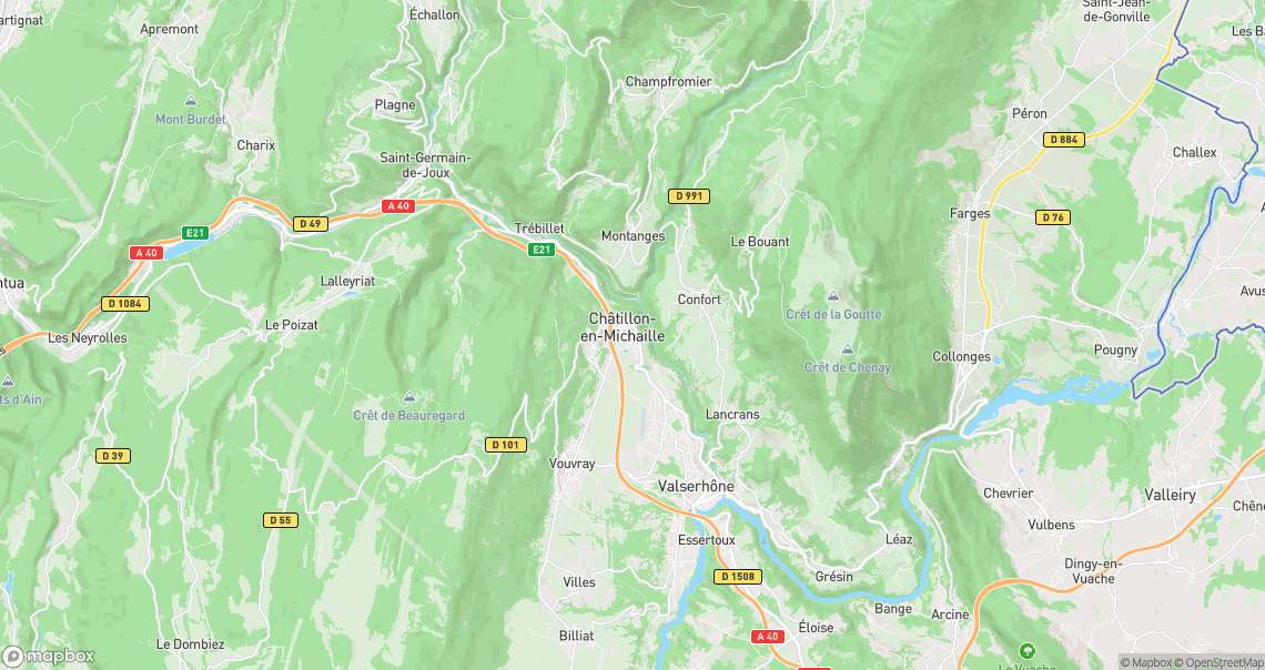 Localisation de la voiture à Valserhône