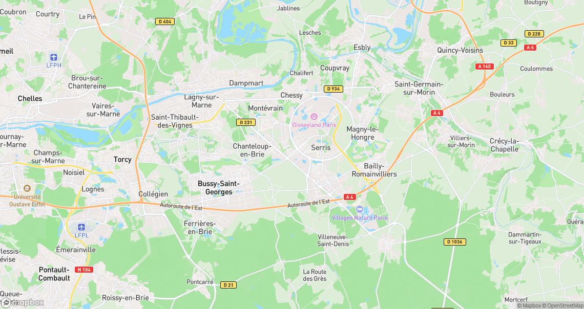 Localisation de la voiture à Montévrain