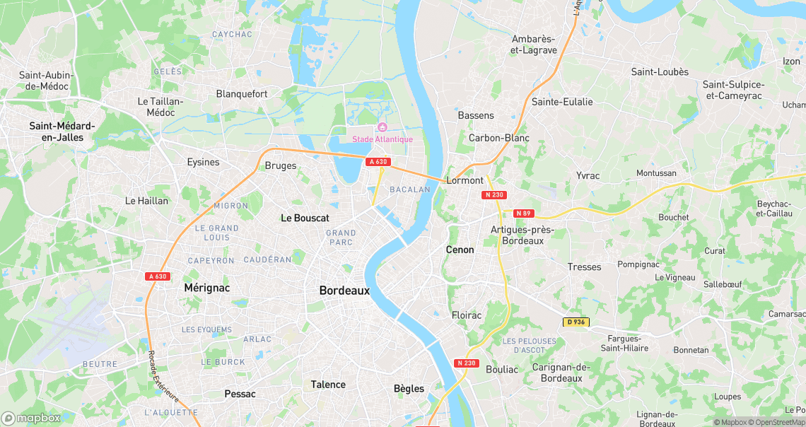 Localisation de la voiture à Bordeaux