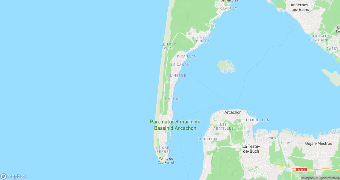 Localisation de la voiture à Lège-Cap-Ferret