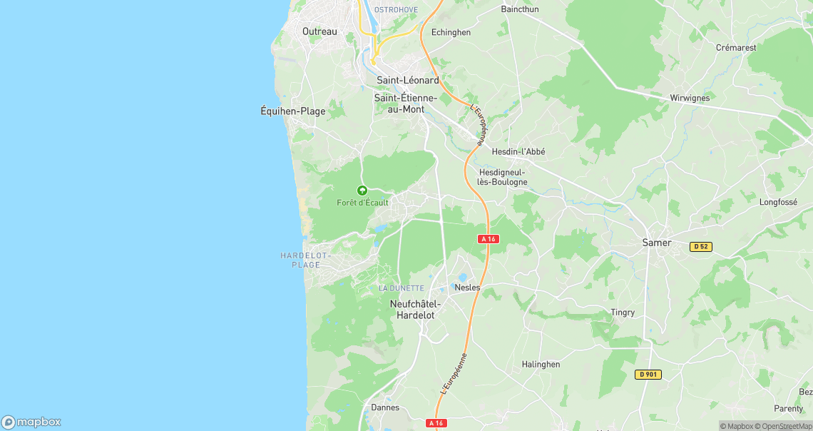 Localisation de la voiture à Condette