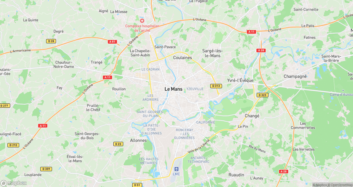 Localisation de la voiture à Le Mans