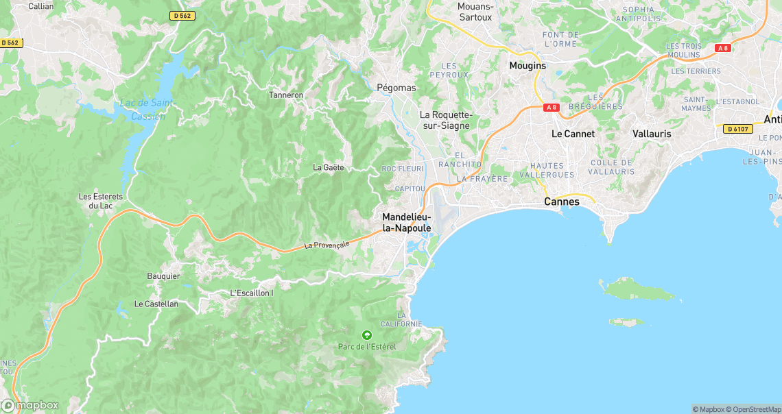 Localisation de la voiture à Mandelieu-la-Napoule