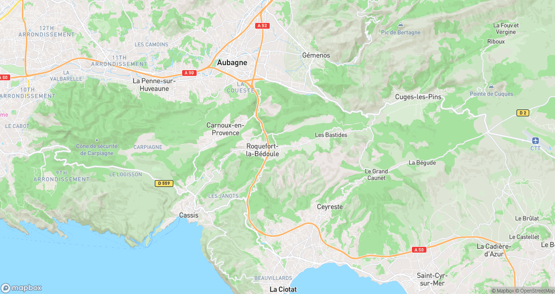 Localisation de la voiture à Roquefort-la-Bédoule