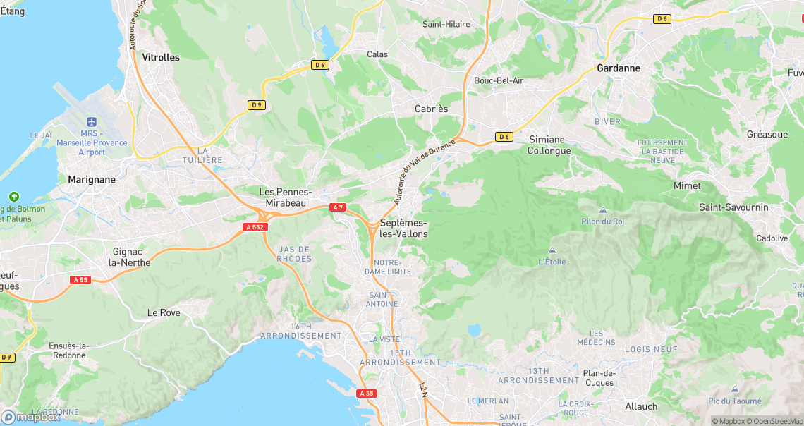 Localisation de la voiture à Septèmes-les-Vallons