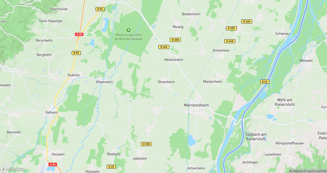 Localisation de la voiture à Ohnenheim